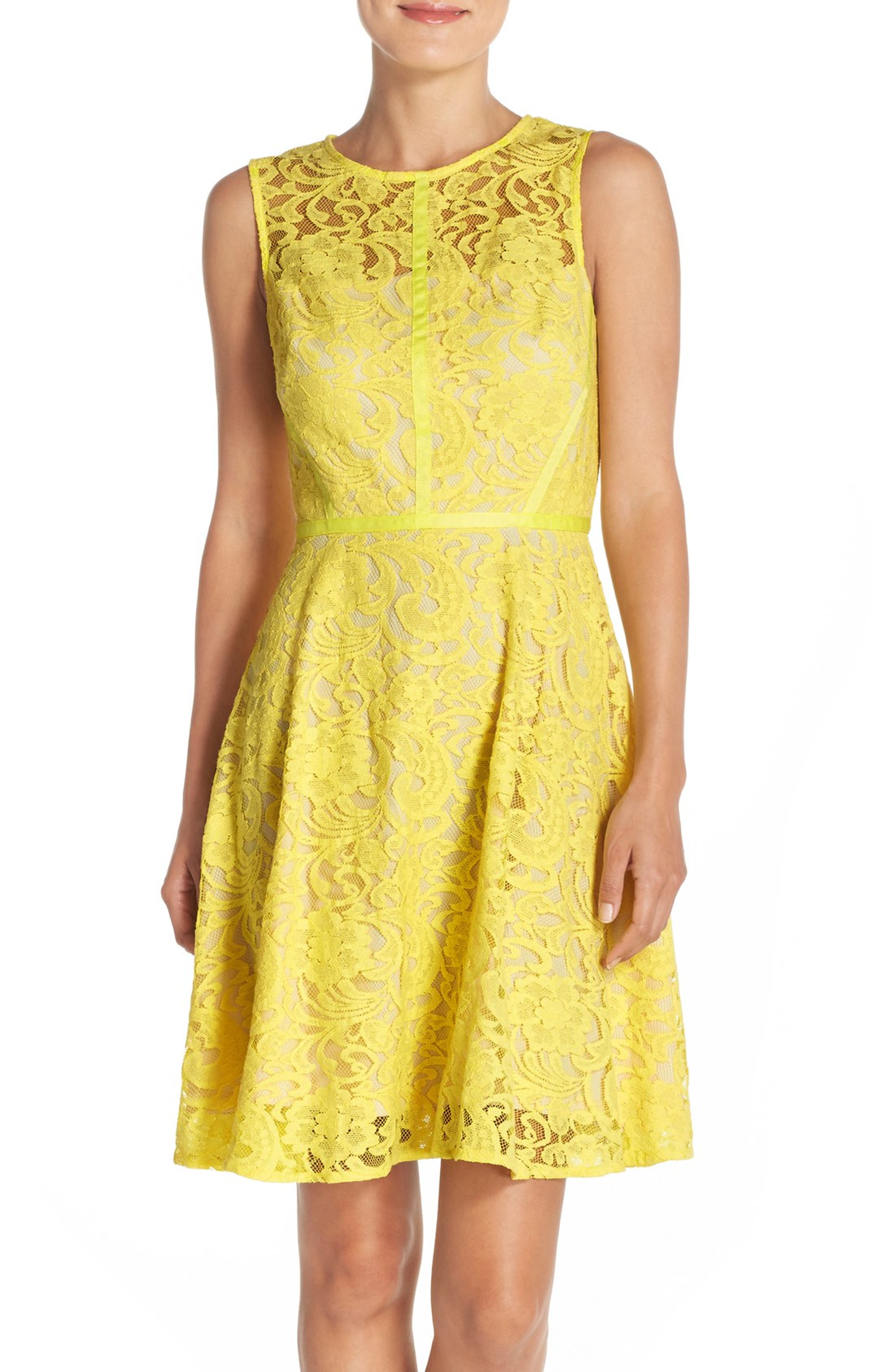 Donna Ricco Lace Fit & Flare Dress | Nordstrom