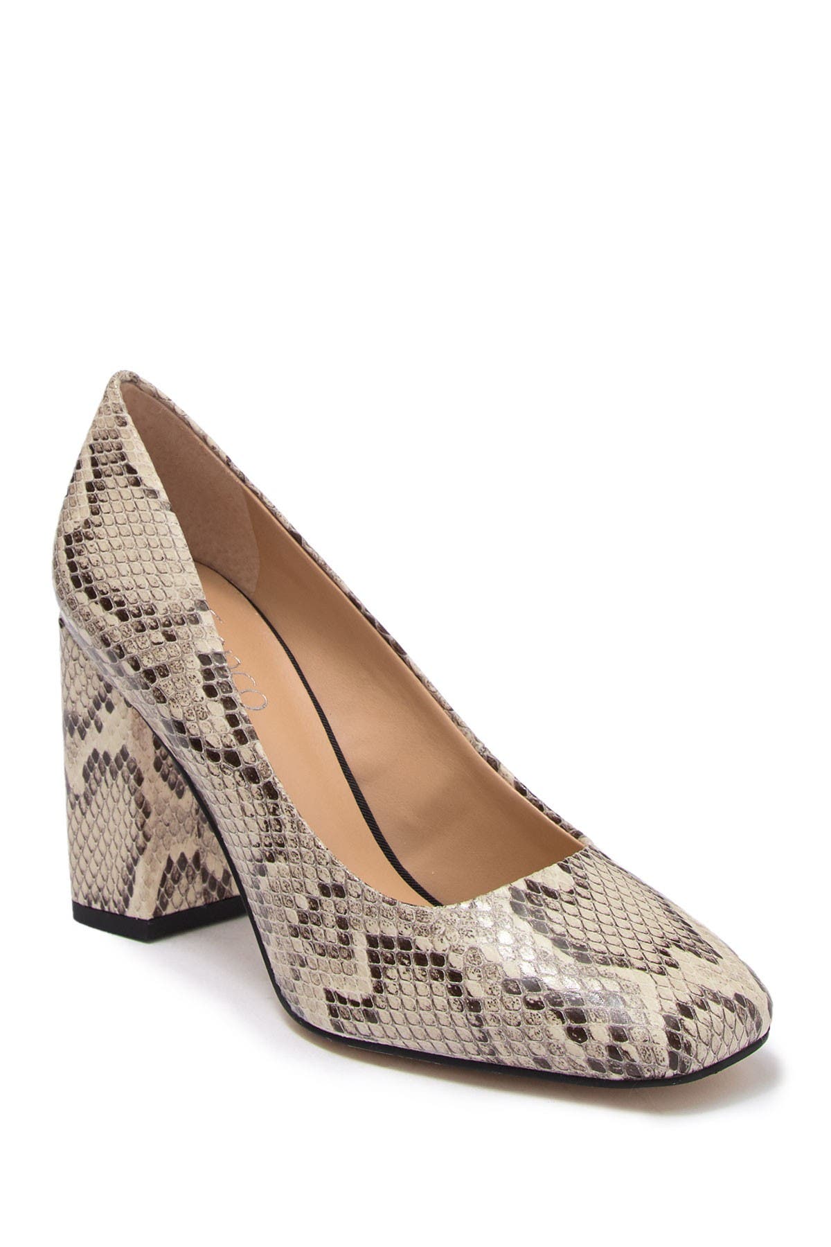 snake embossed pumps