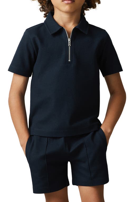 Reiss Kids' Cayman Sr. Zip Polo In Navy