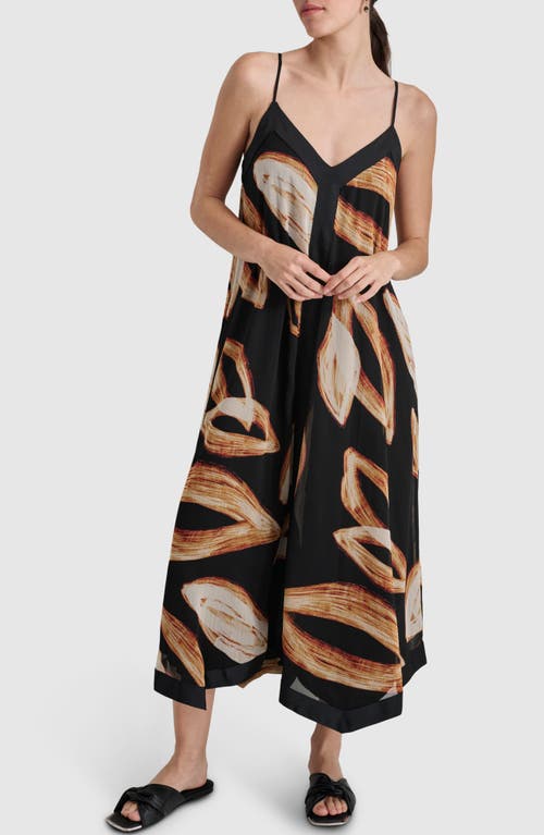 DKNY Abstract Print A-Line Dress Wavering Leaf at Nordstrom,