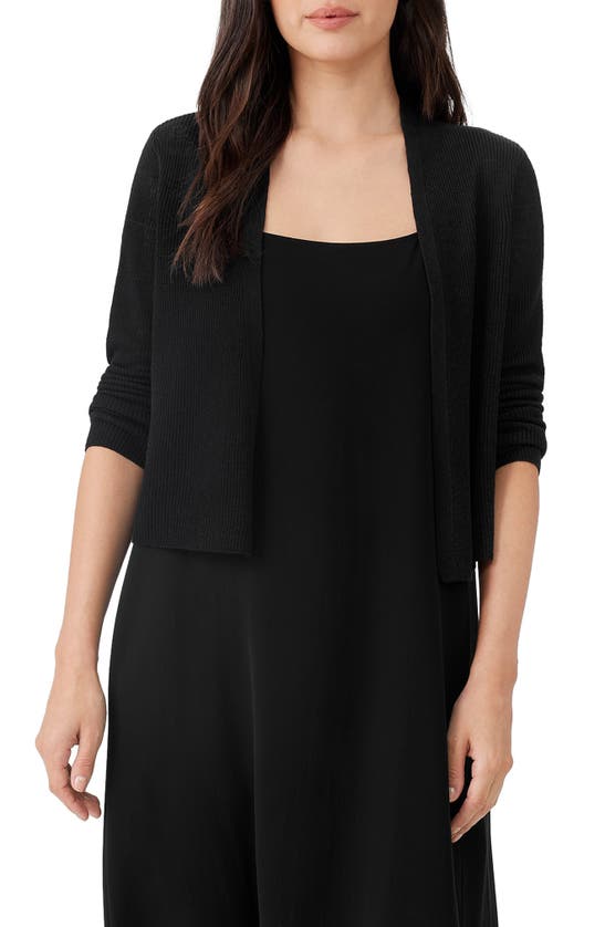 Eileen Fisher Petite Long Cardigan In Black