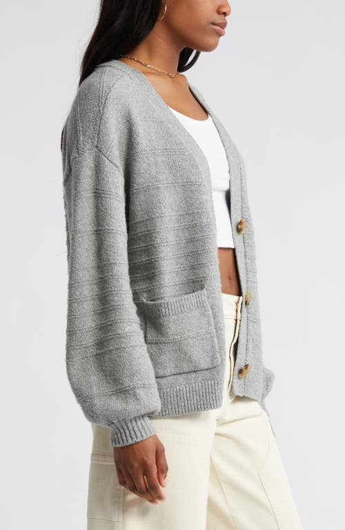 Shop Bp. Everyday V-neck Cotton Blend Cardigan In Grey Heather