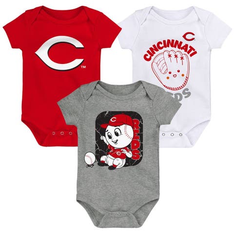 Newborn & Infant Red/White/Gray Cincinnati Reds Change Up 3-Pack Bodysuit Set