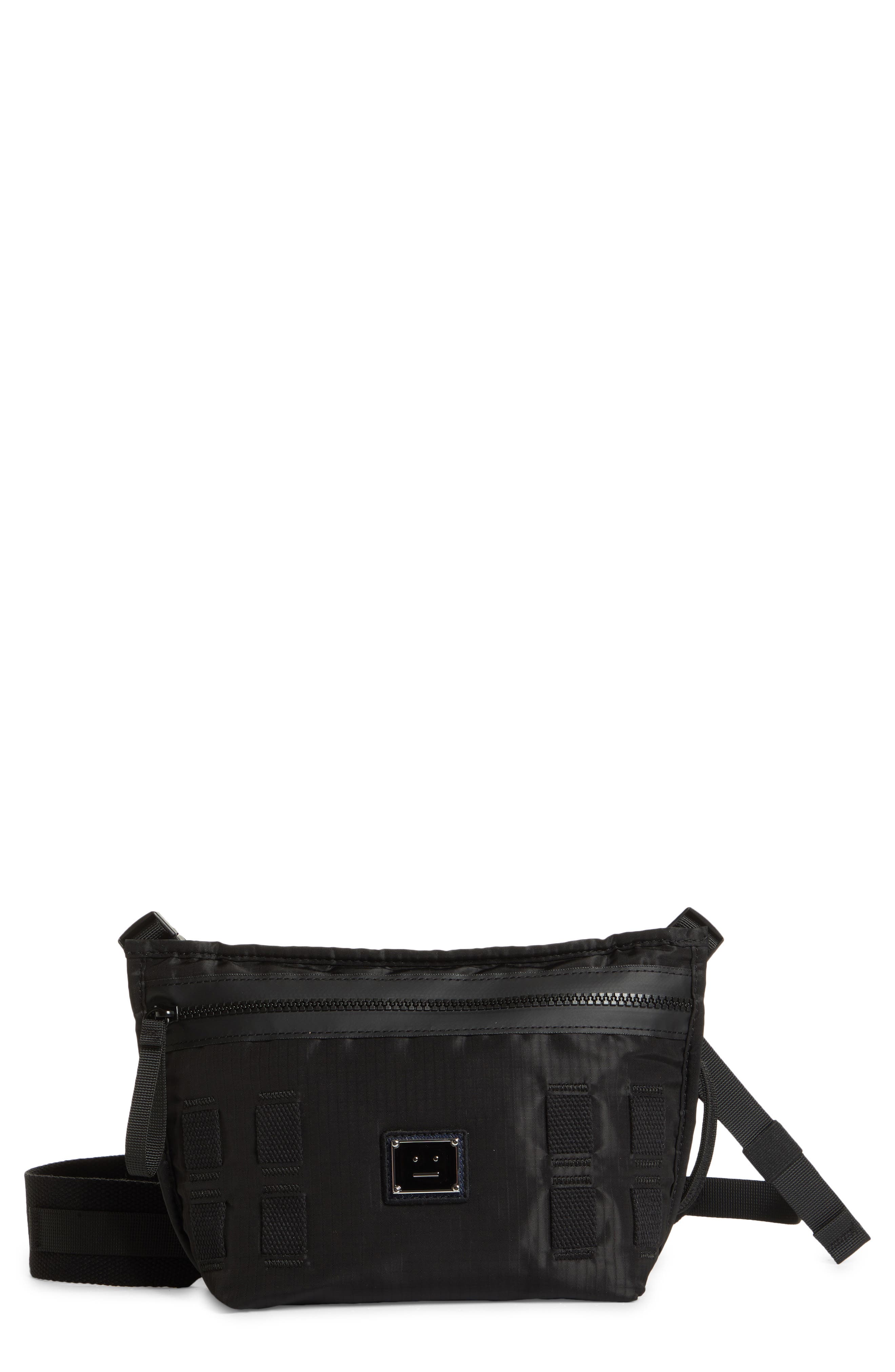 Acne Studios Agios Face Plaque Crossbody Bag in Black at Nordstrom