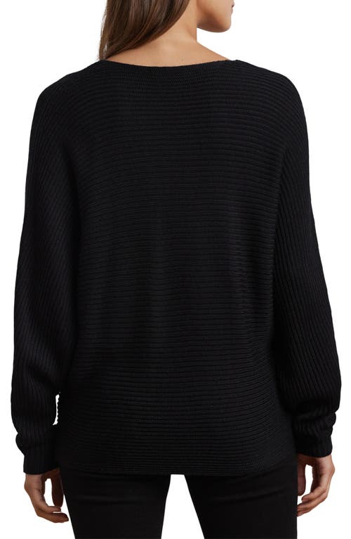 Shop Lauren Ralph Lauren Dolman Sleeve Cotton Blend Sweater In Black