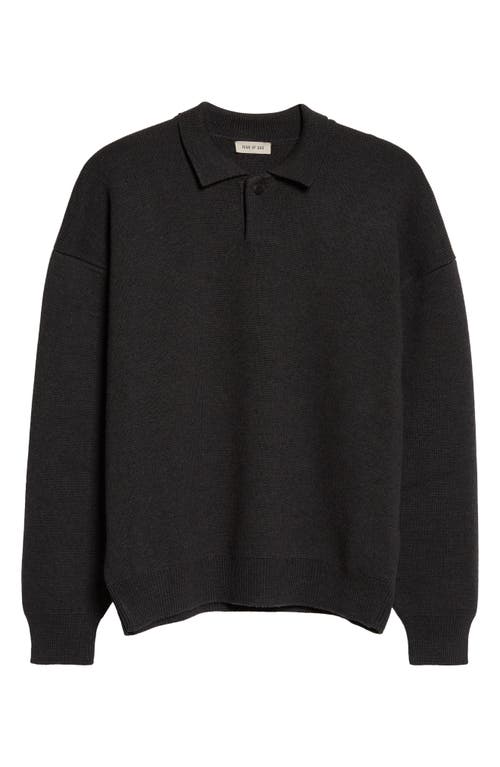 Fear of God Eternal Virgin Merino Wool Polo Sweater in Black