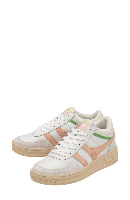 Shop Gola Swerve Sneaker In White/pearl Pink/green