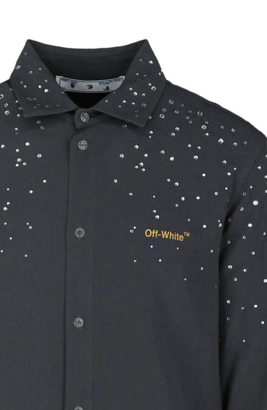 Shop Off-white Holiday Strass Button-up Shirt In Grey