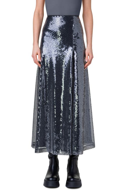 Akris Sequin A-Line Skirt 009 Black at Nordstrom,