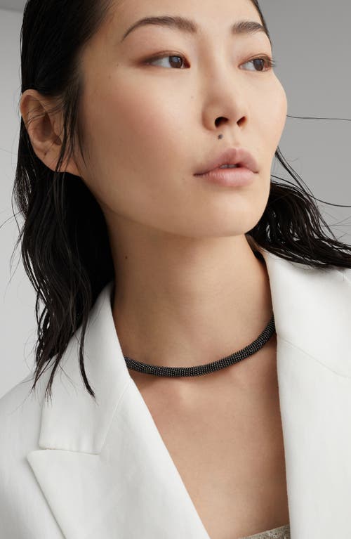 Shop Brunello Cucinelli Monili Necklace In Black