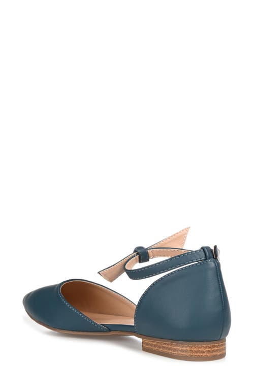 Shop Journee Collection Vielo Ankle Strap Flat In Blue