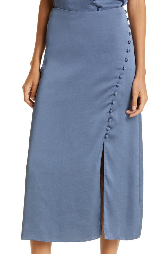 VERONICA BEARD FRANCONIA SIDE BUTTON SATIN SKIRT