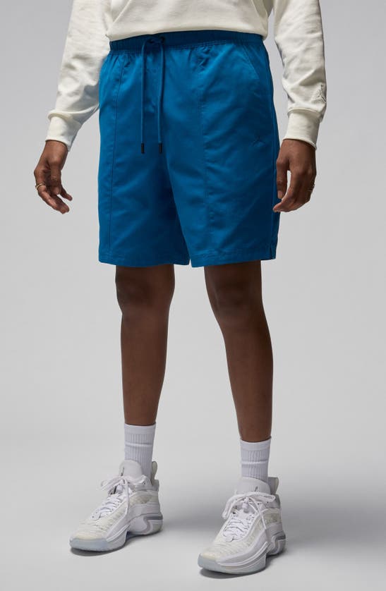 Shop Jordan Woven Drawstring Shorts In Industrial Blue