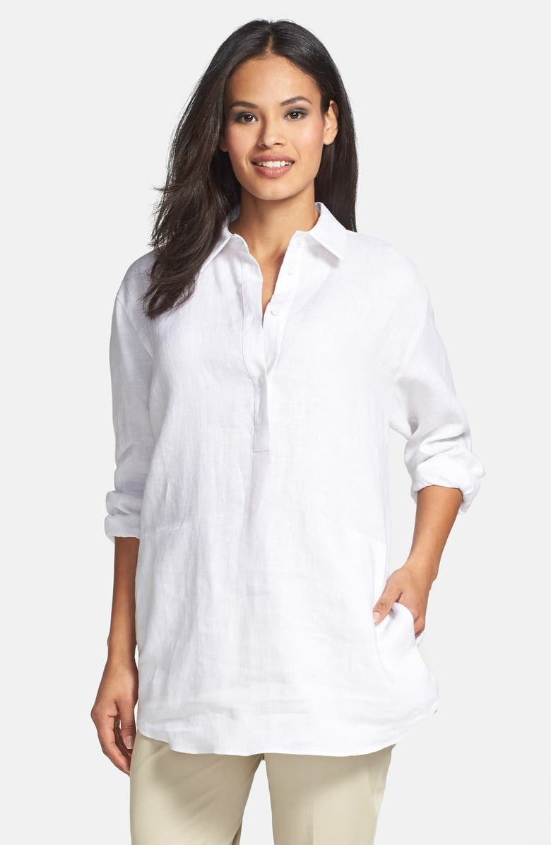 Lafayette 148 New York Relaxed Fit Linen Shirt | Nordstrom