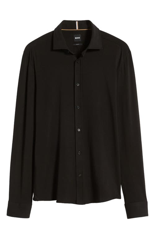 HUGO BOSS BOSS ROAN SOLID STRETCH COTTON BUTTON-UP SHIRT