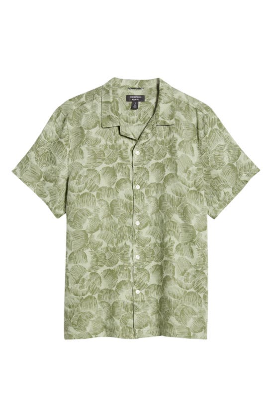 Shop Nordstrom Nalgae Abstract Print Linen Camp Shirt In Green- Olive Nalgae Print