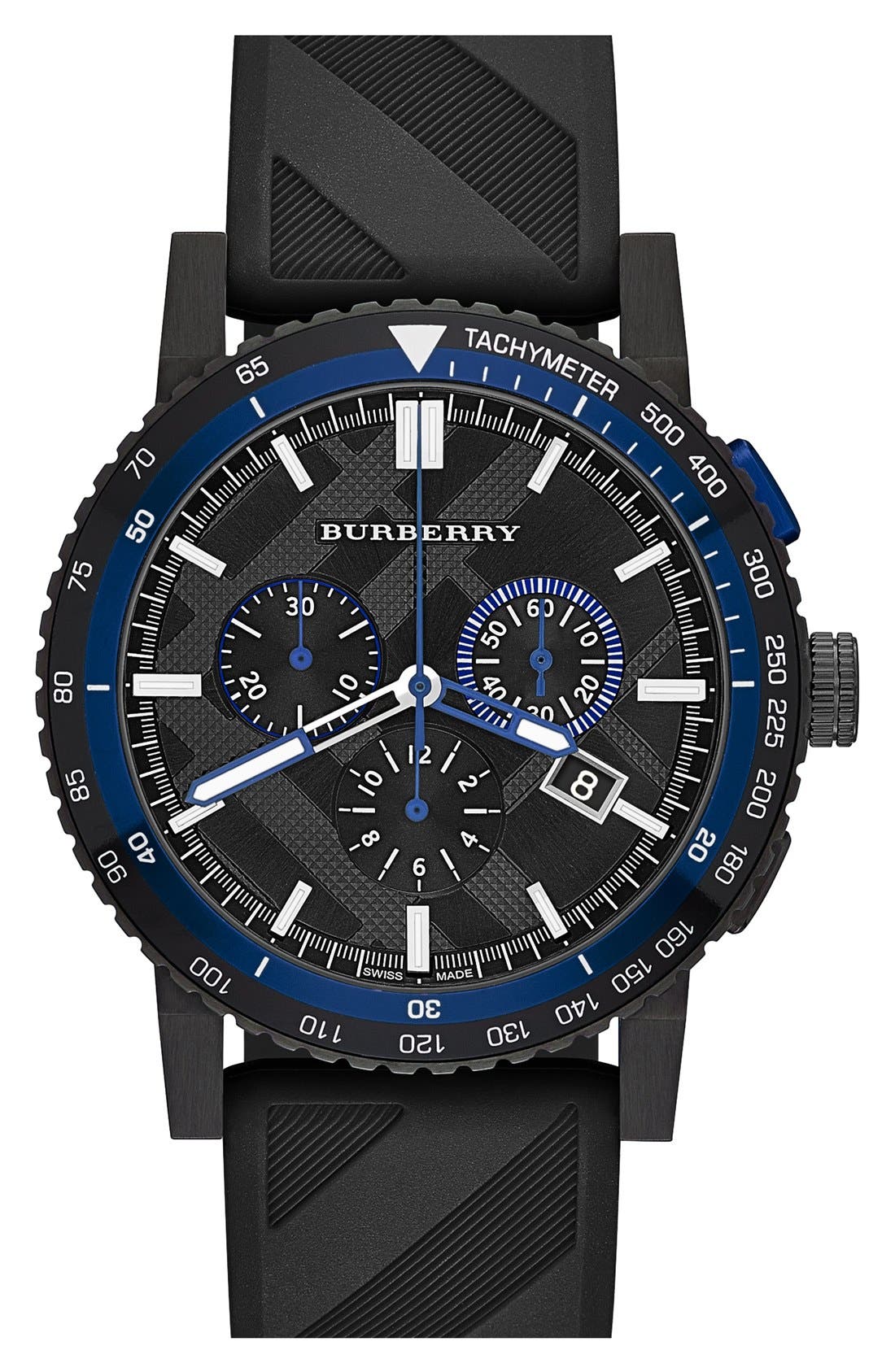 burberry chronograph check strap watch 42mm