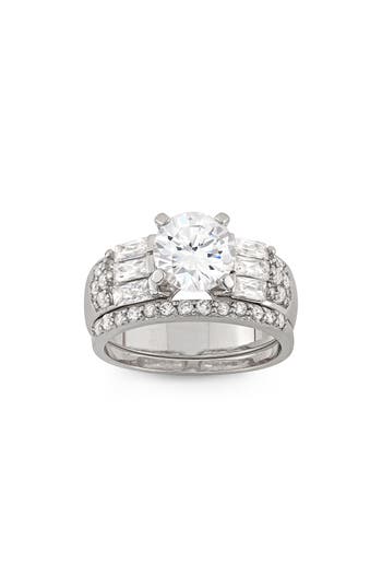 Fzn Cz 2-piece Bridal Ring Set In Silver