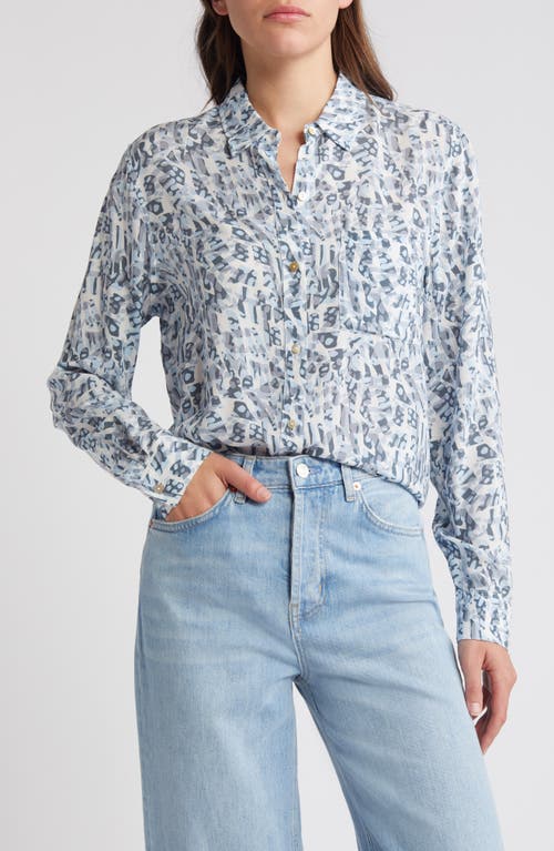 Rails Josephine Abstract Print Button-Up Shirt Blue at Nordstrom,