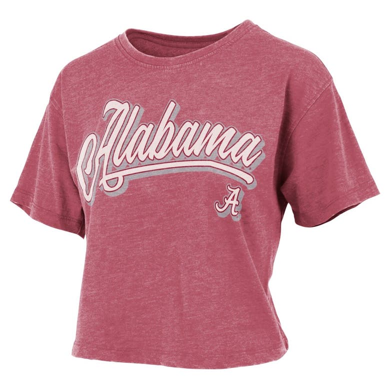 Shop Pressbox Crimson Alabama Crimson Tide Team Script Harlow Vintage Waist Length T-shirt