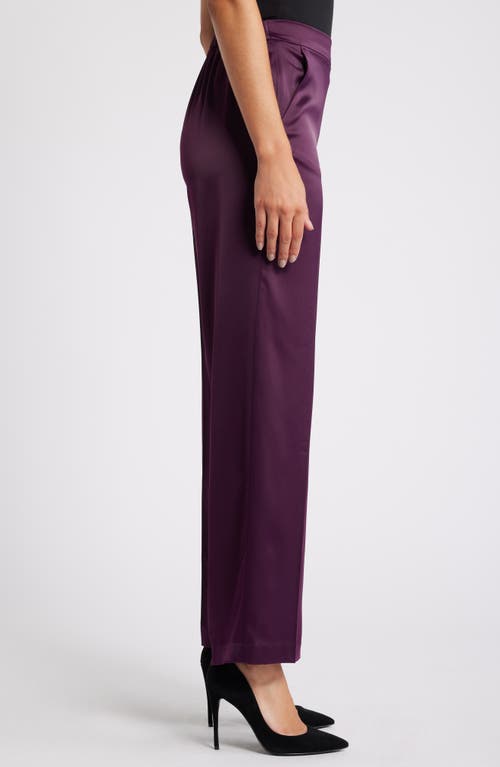 Shop Anne Klein Pull-on Wide Leg Pants In Deep Plum