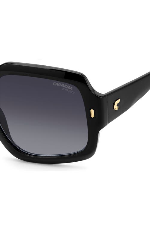 Carrera Eyewear 56mm Gradient Square Sunglasses In Black/dark Grey Sf