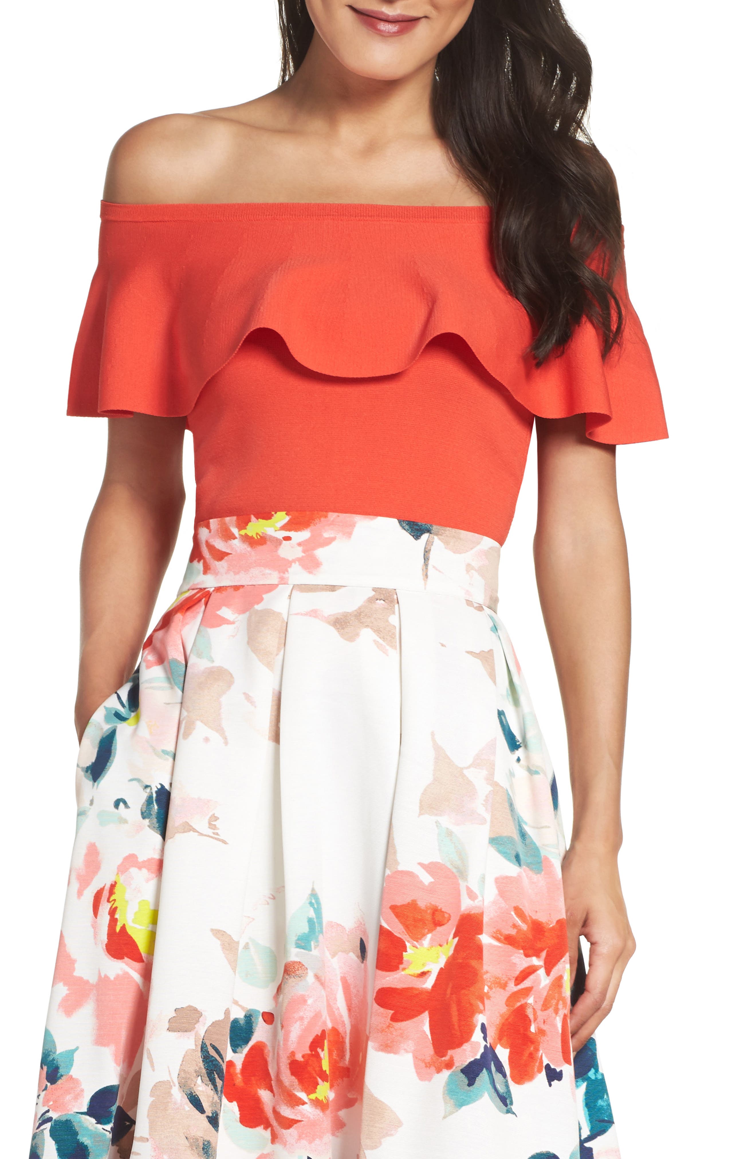 Eliza J Ruffle Top | Nordstrom