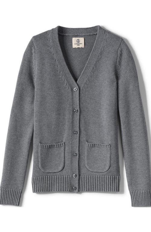 LANDS' END LANDS' END SCHOOL UNIFORM GIRLS COTTON MODAL BUTTON FRONT CARDIGAN SWEATER