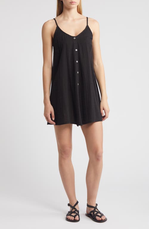 Shop Rip Curl Premium Surf Cotton Gauze Minidress In Black