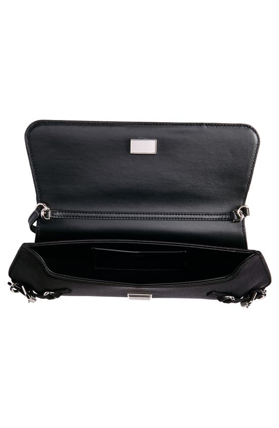Shop Givenchy Voyou Flower East/west Silk Shoulder Bag In Black