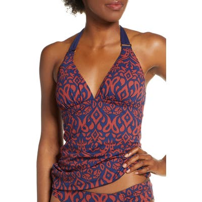 Tommy Bahama Ikat Diamonds Reversible Halter Tankini Top, Burgundy