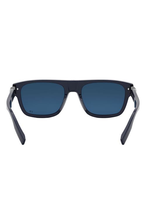 Shop Dior Cd Icon S3i 55mm Square Sunglasses In Shiny Blue/blue