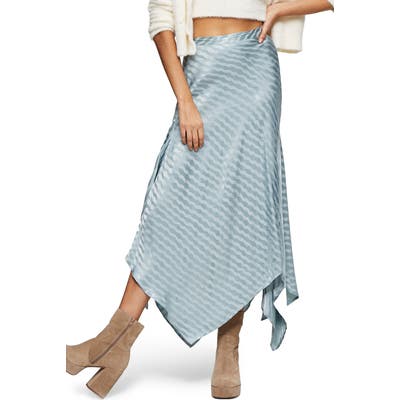Topshop Jacquard Hanky Hem Skirt, US - Blue