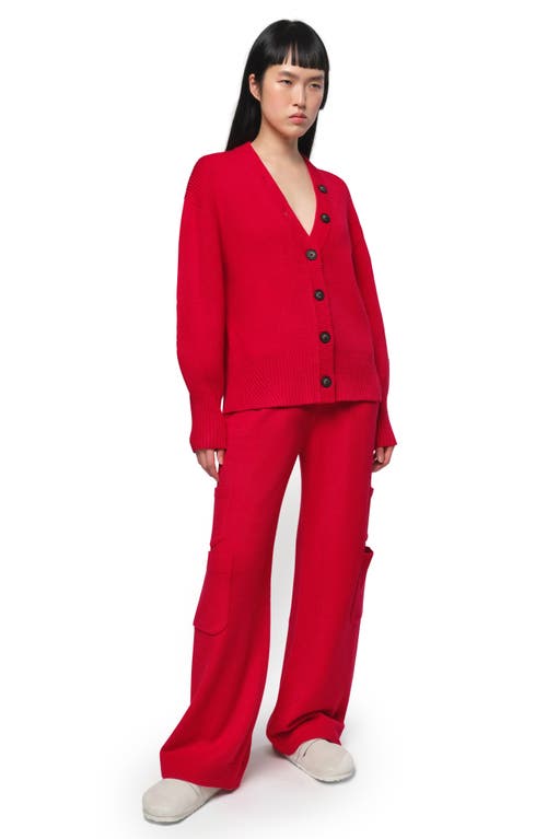 Shop Apparis Anderson Rib Cardigan In Rouge