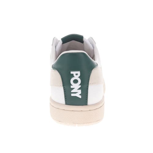 Pony Mens M-pro Low Lux Genuine Leather And Suede Premium Lace Up Athletic Sneaker Shoe In White/green/oatmeal