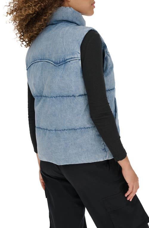 Shop Levi's Arcuate Denim Puffer Vest In Light Wash