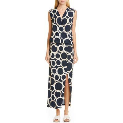 Zero + Maria Cornejo Jazmin Circle Print Faux Wrap Midi Dress, Black