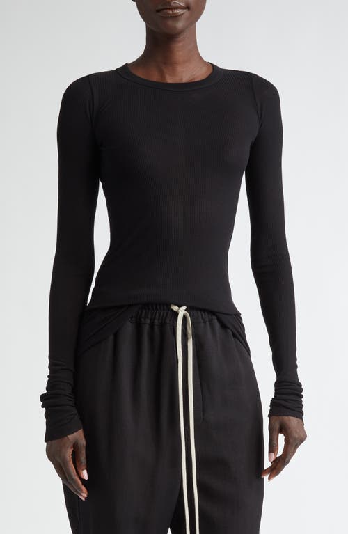 Shop Rick Owens Rib Long Sleeve T-shirt In Black