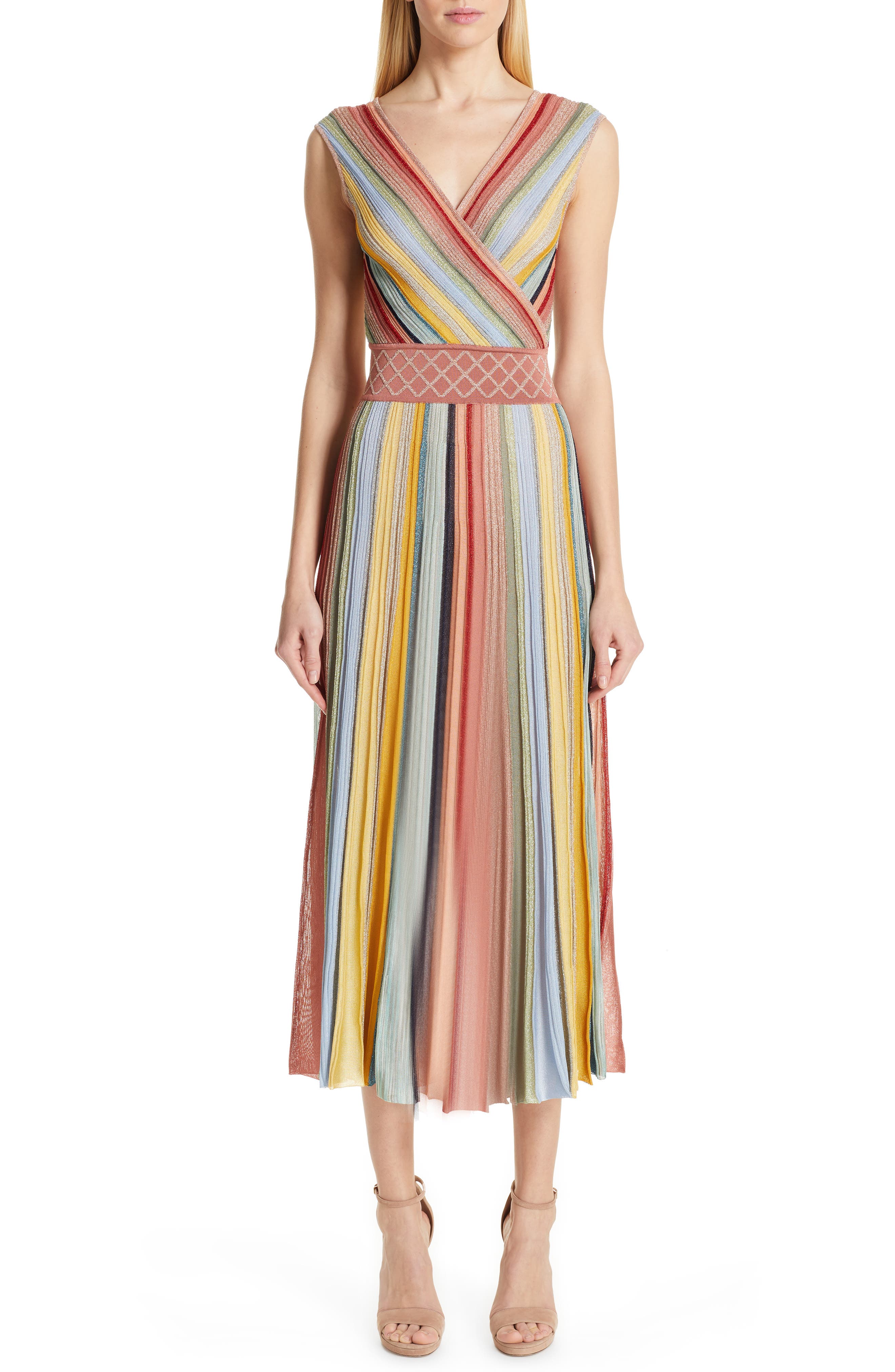 Missoni Reversible Metallic Stripe Sweater Dress, US / 44 IT - Coral