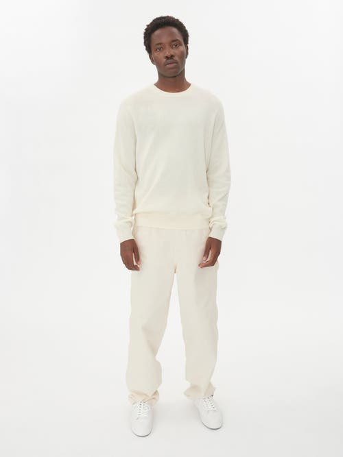 Shop Gobi Cashmere Crew Neck Sweater In Marshmallow