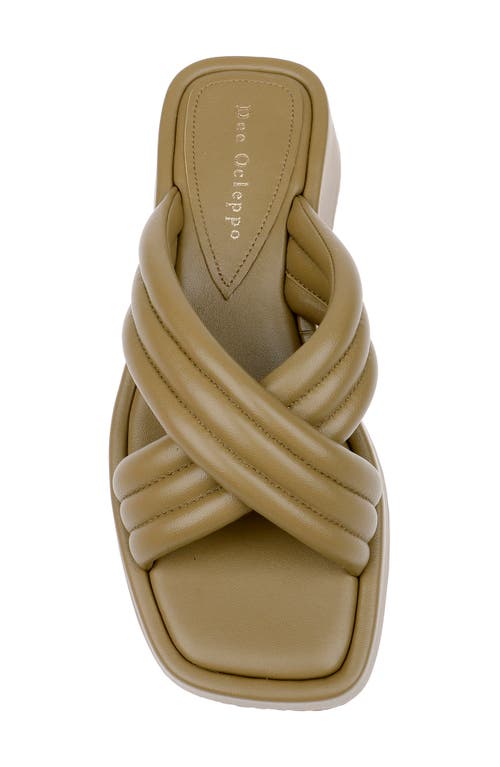 Dee Ocleppo Sicily Crisscross Leather Flatform Sandals In Moss Leather