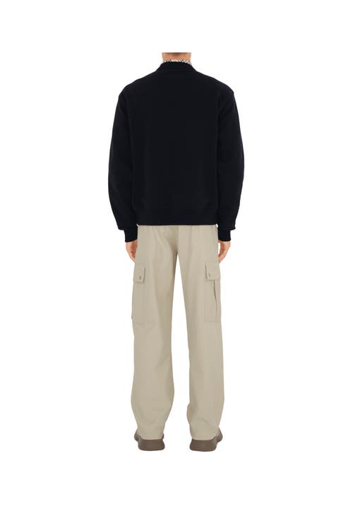 Burberry Black Logo Cotton Blend Sweatshirt In Coal