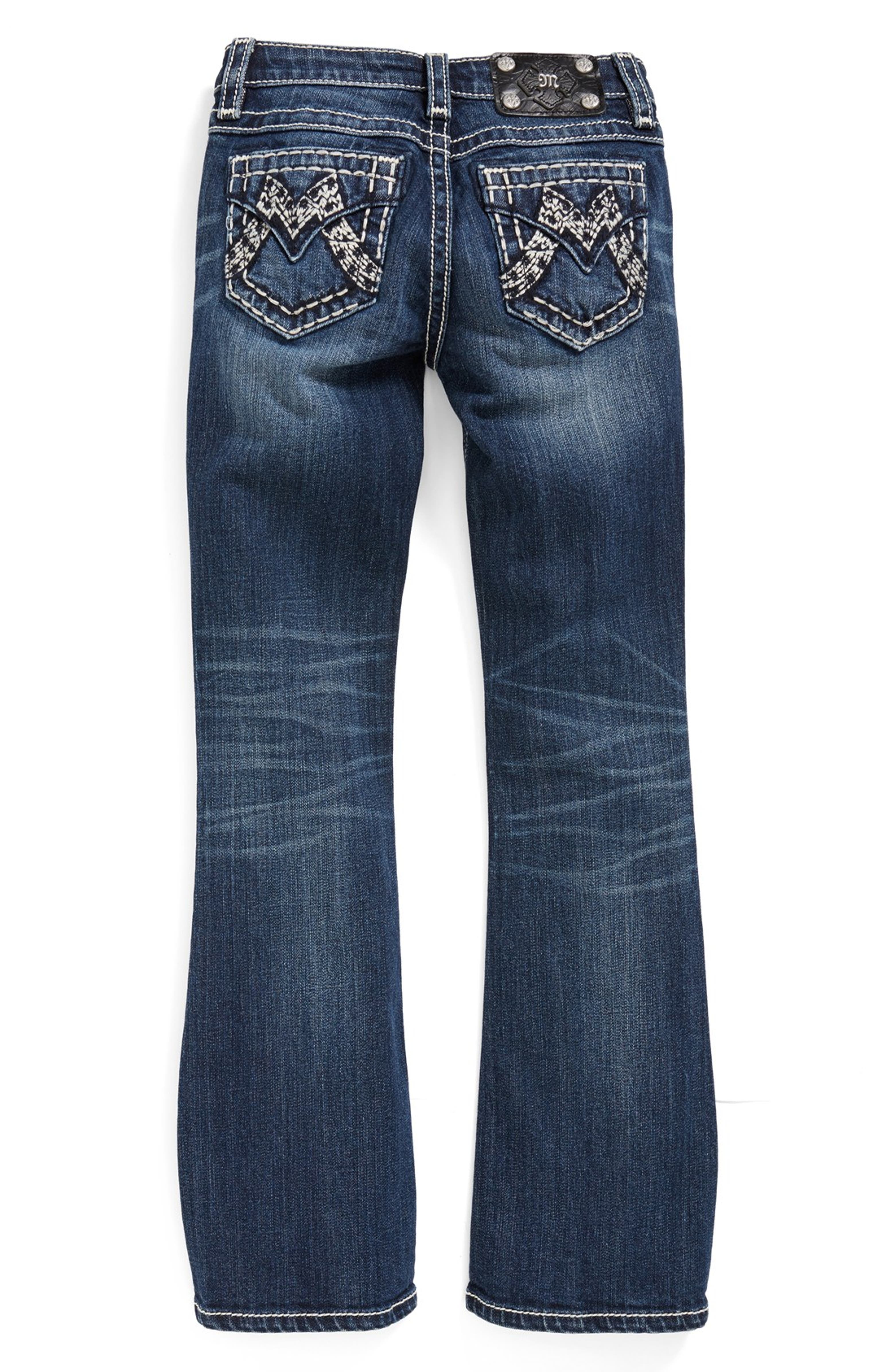 Miss Me Contrast Stitch Stretch Bootcut Jeans (Big Girls) | Nordstrom