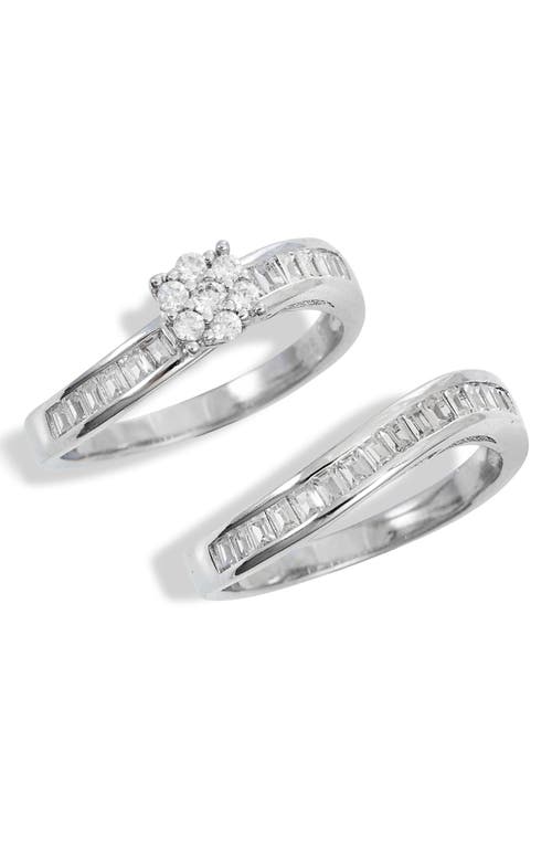 Set of 2 Cubic Zirconia Rings in Sterling Silver