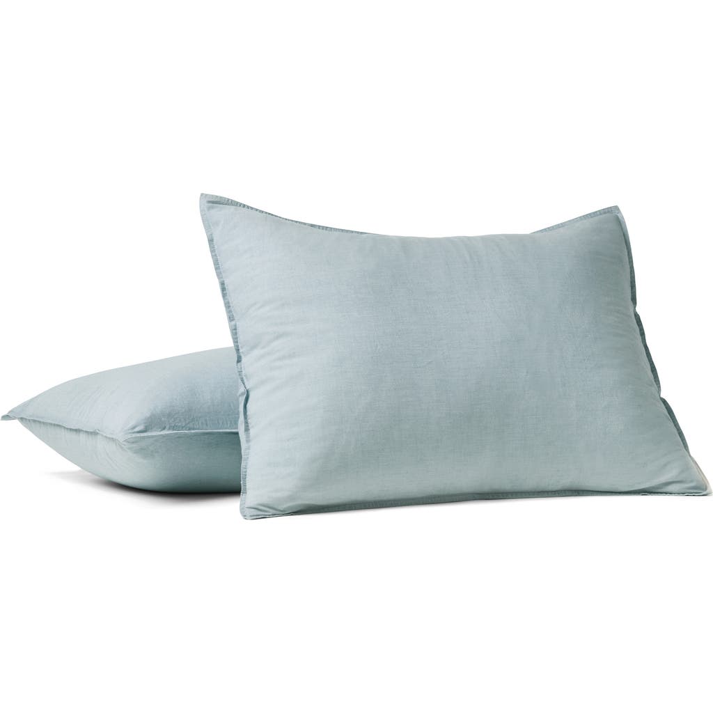 Coyuchi Organic Cotton Crinkled Percale Pillow Sham in Surf Chambray