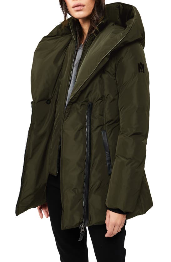 Mackage Adali Hooded Water Repellent Down Jacket In Army