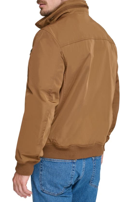 Dockers Quilted Lined Flight Bomber Jacket In Brown