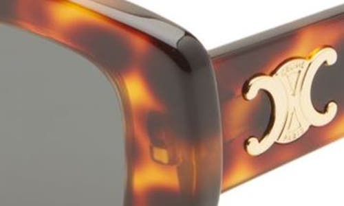 Shop Celine Triomphe 55mm Rectangular Sunglasses In Blonde Havana/smoke