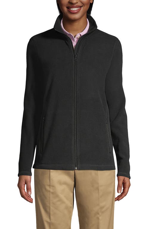 Shop Lands' End Full-zip Mid-weight Fleece Jacket In Dark Charcoal