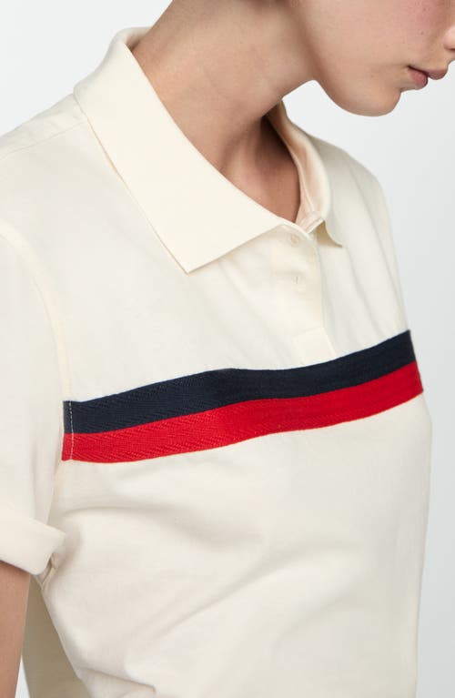 MANGO MANGO STRIPE DETAIL CROP POLO 
